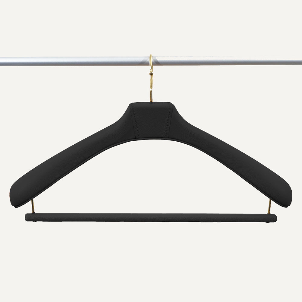 Appendiabiti rivestito in pelle FAUSTO - Nero, Ottone