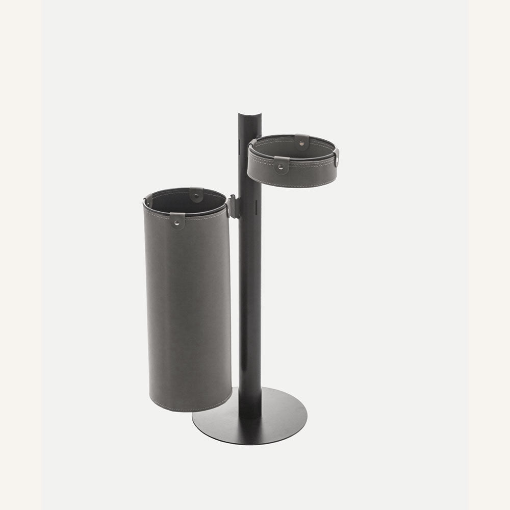 Appenditutto di design in acciaio e cuoio ADELFO - Grigio
