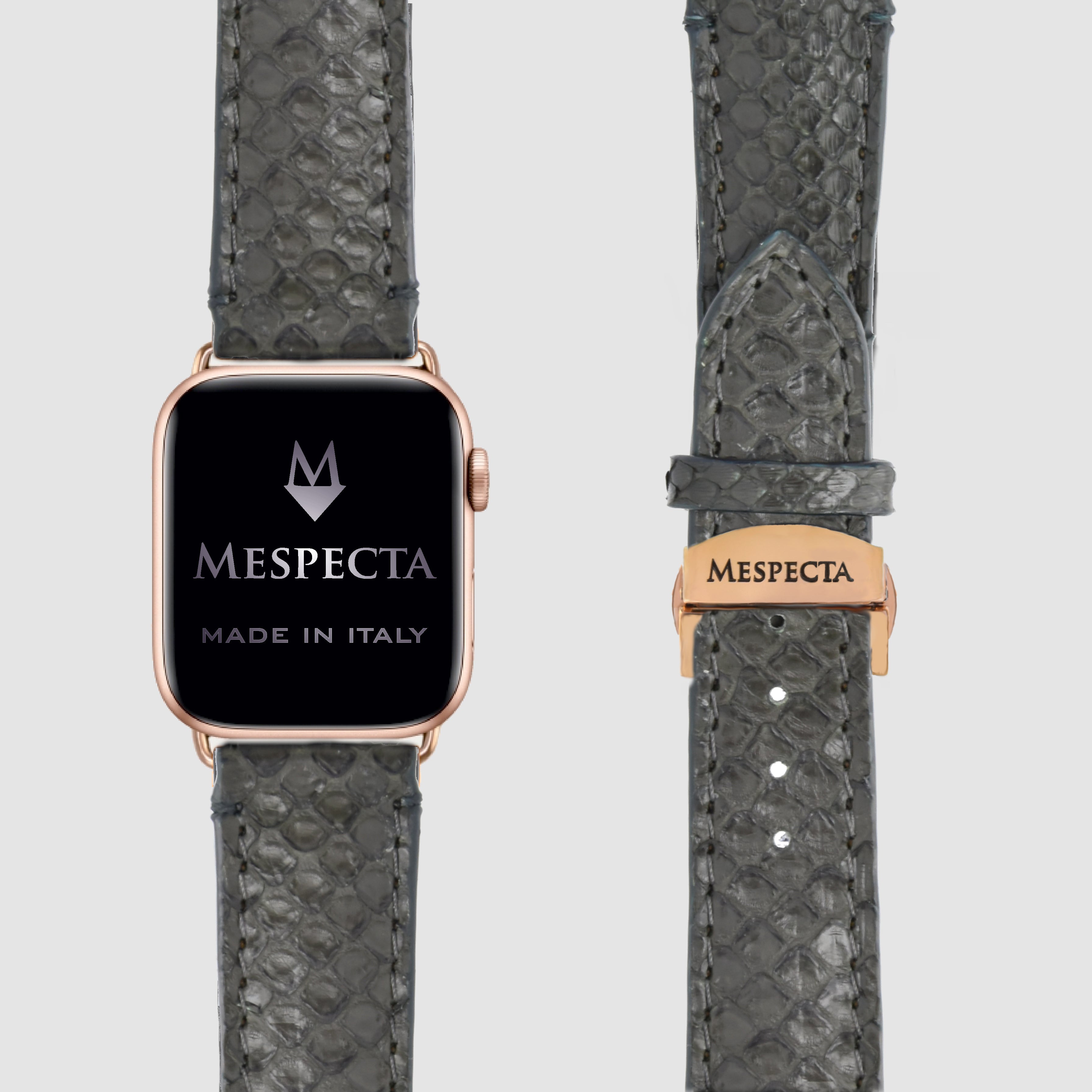Cinturino vera pelle di Pitone Apple Watch Ultra 2, Ultra, 10, 9, 8, 7, 6, 5, 4, SE  Verde militare