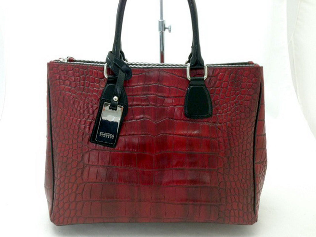 Claudia Firenze - Ladies Corporate Bag, Crocodile Embossed, Red