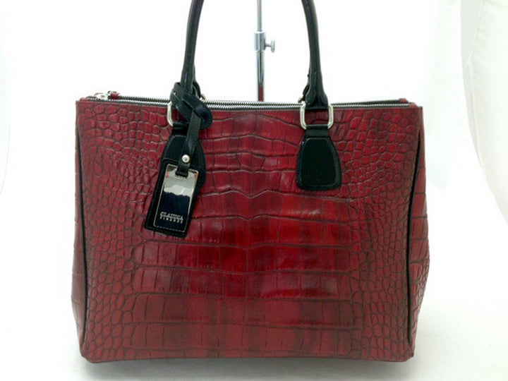 Claudia Firenze - Ladies Corporate Bag, Crocodile Embossed, Red