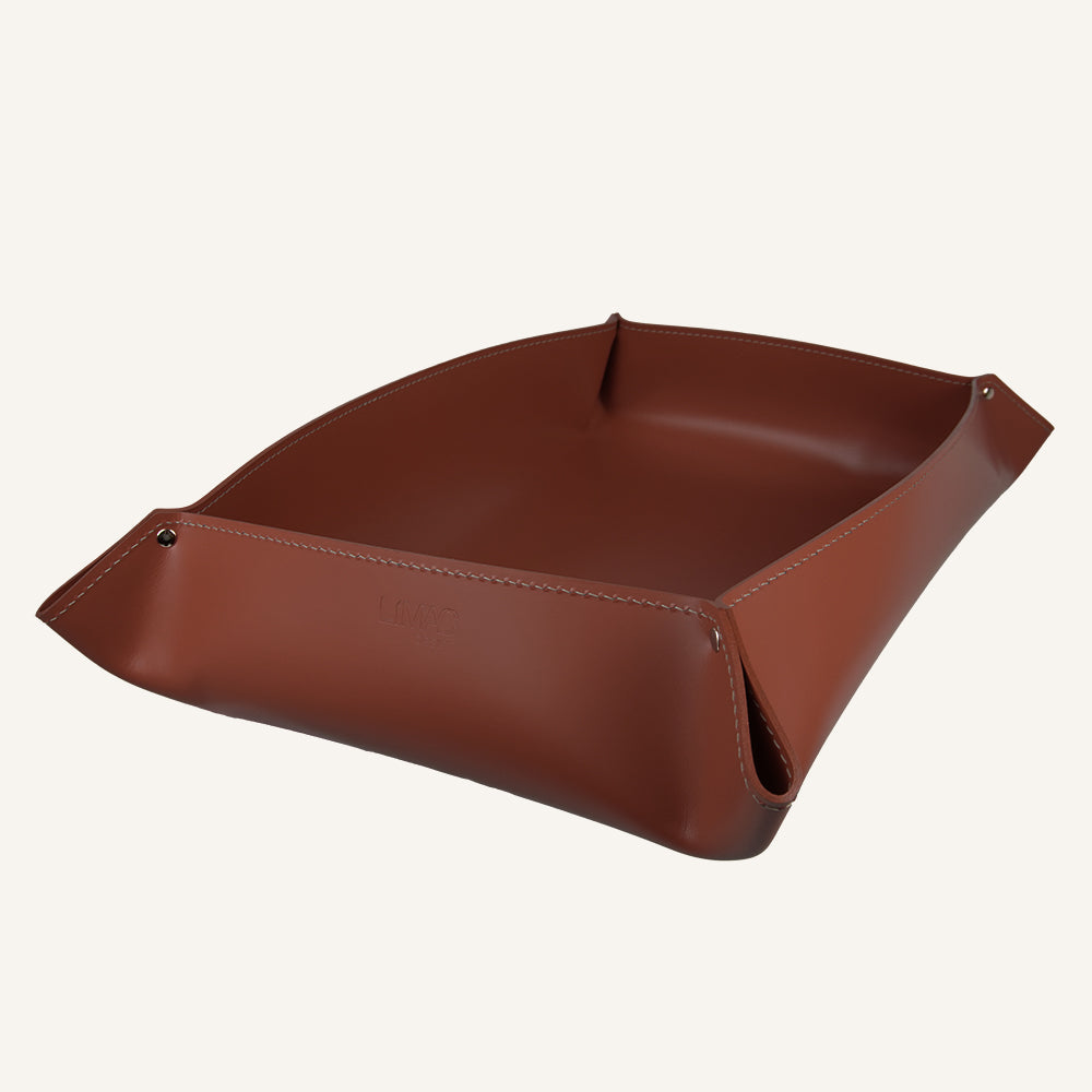 Cesta portaoggetti di design in cuoio DULCIS - Bordeaux
