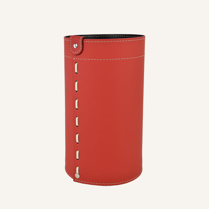 Cestino gettacarte elegante in cuoio BATTISTA - Rosso