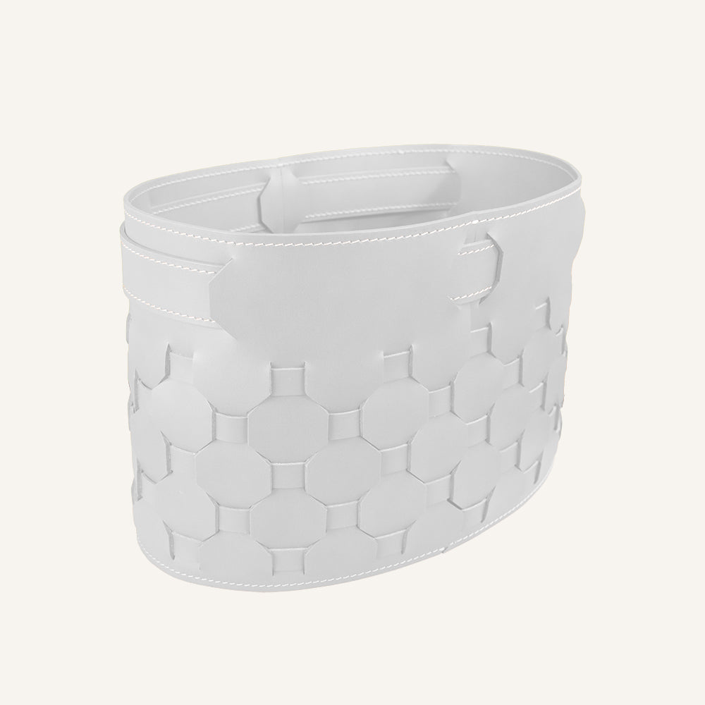 Portariviste di design in cuoio intrecciato TARIS - Bianco