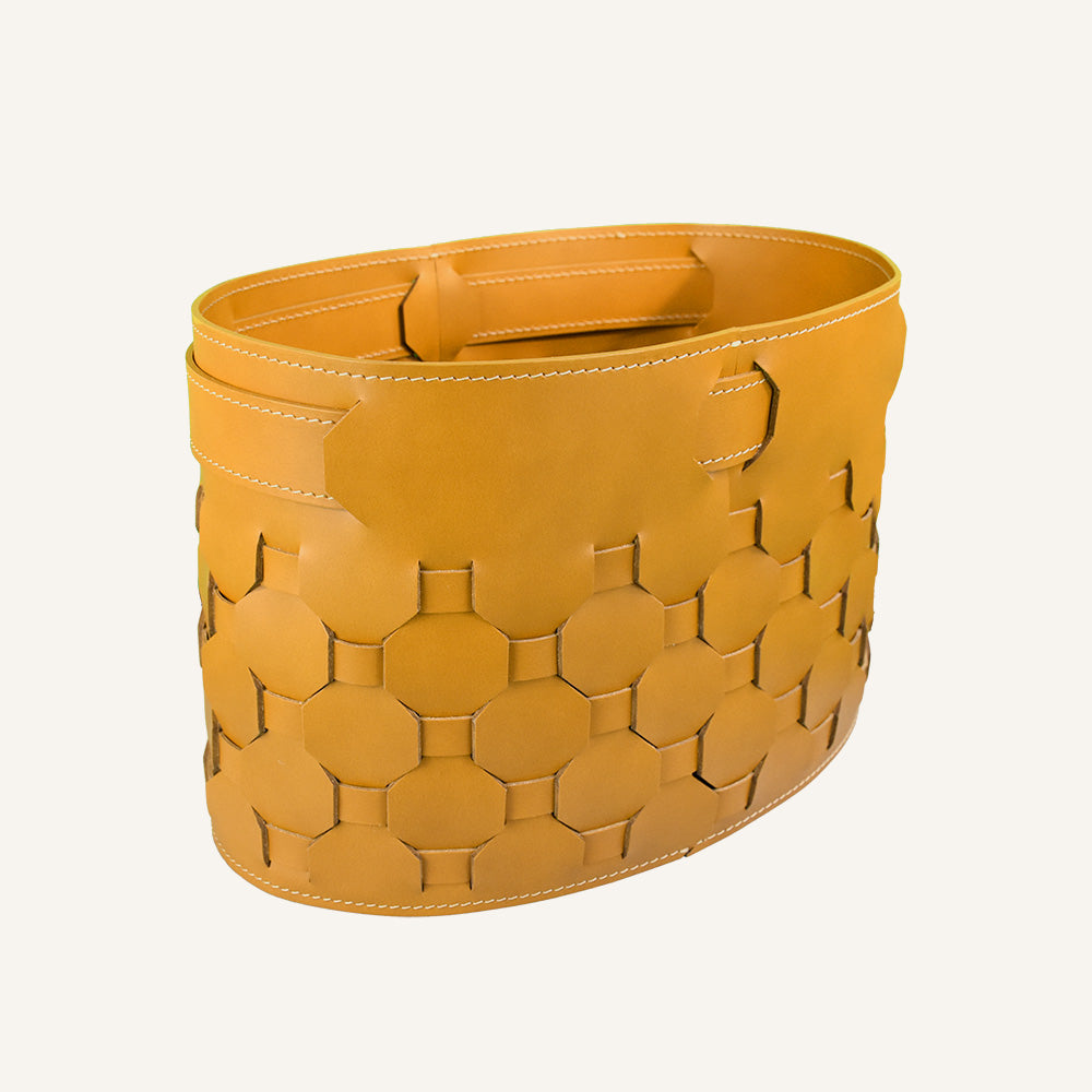 Portariviste di design in cuoio intrecciato TARIS - Giallo