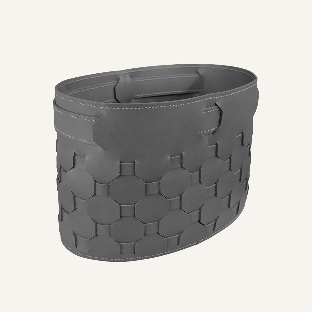 Portariviste di design in cuoio intrecciato TARIS - Grigio