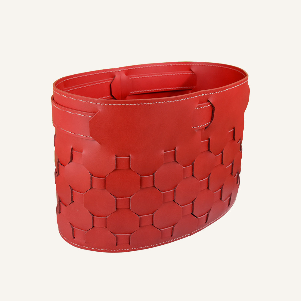 Portariviste di design in cuoio intrecciato TARIS - Rosso