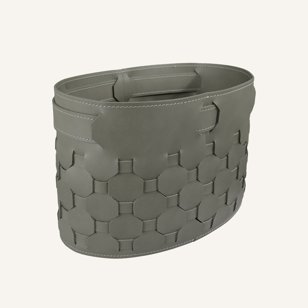 Portariviste di design in cuoio intrecciato TARIS - Tortora