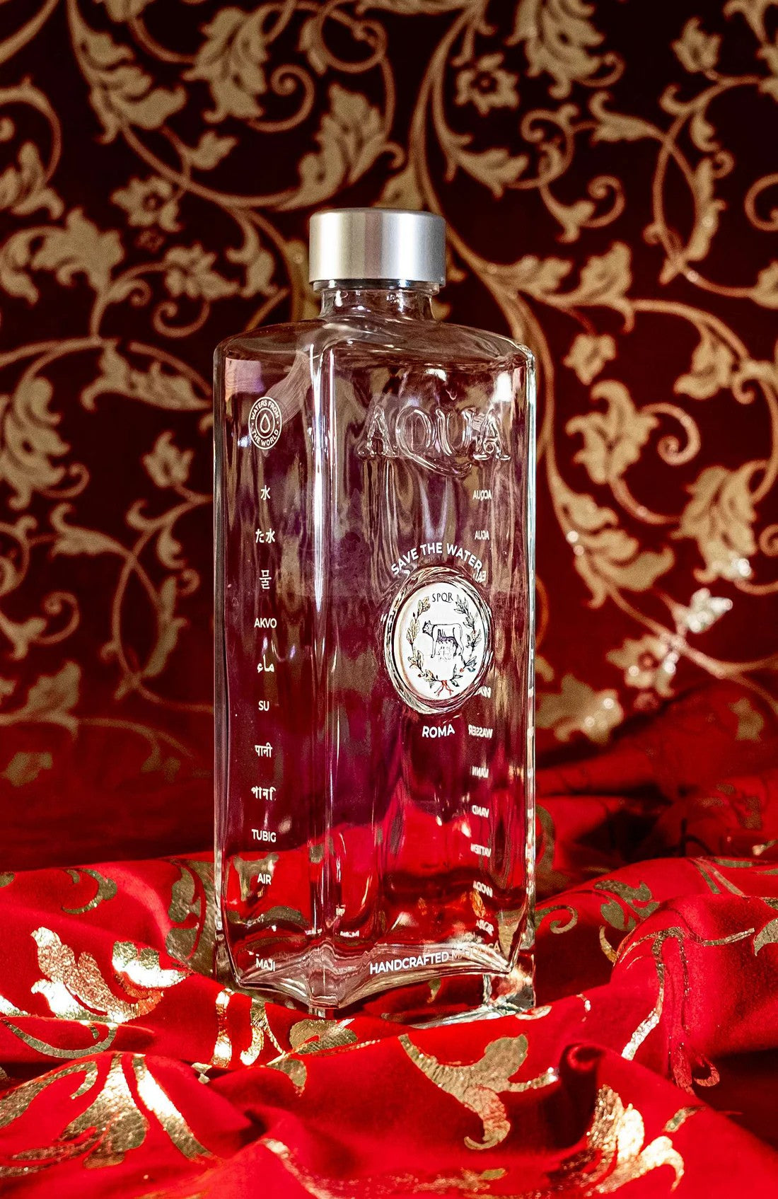 Glass Bottle with Majolica di Bassano - Roma.