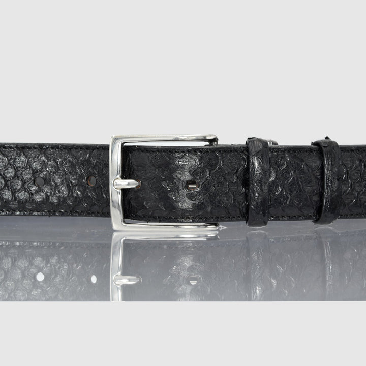 Cintura Uomo in vera pelle di Pitone Nero Personalizzabile