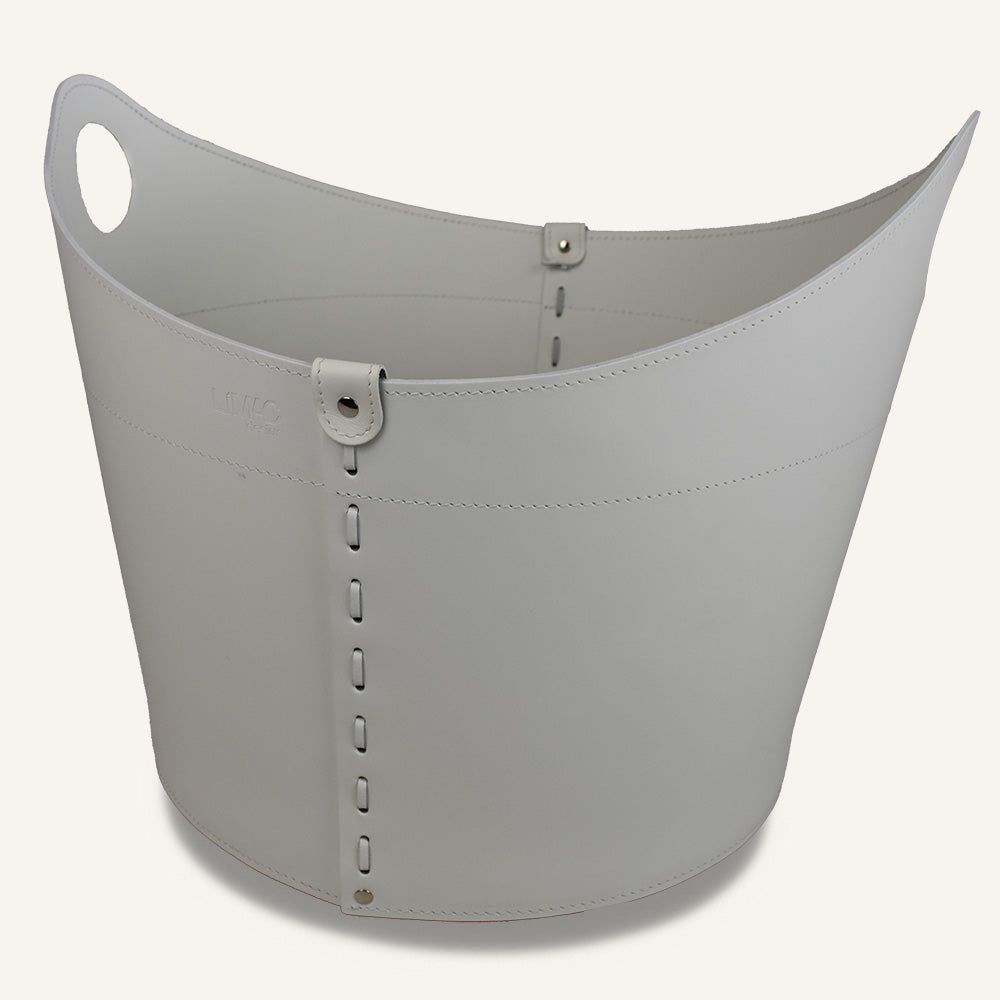 Contenitore design cuoio CADIN HABITA - Bianco