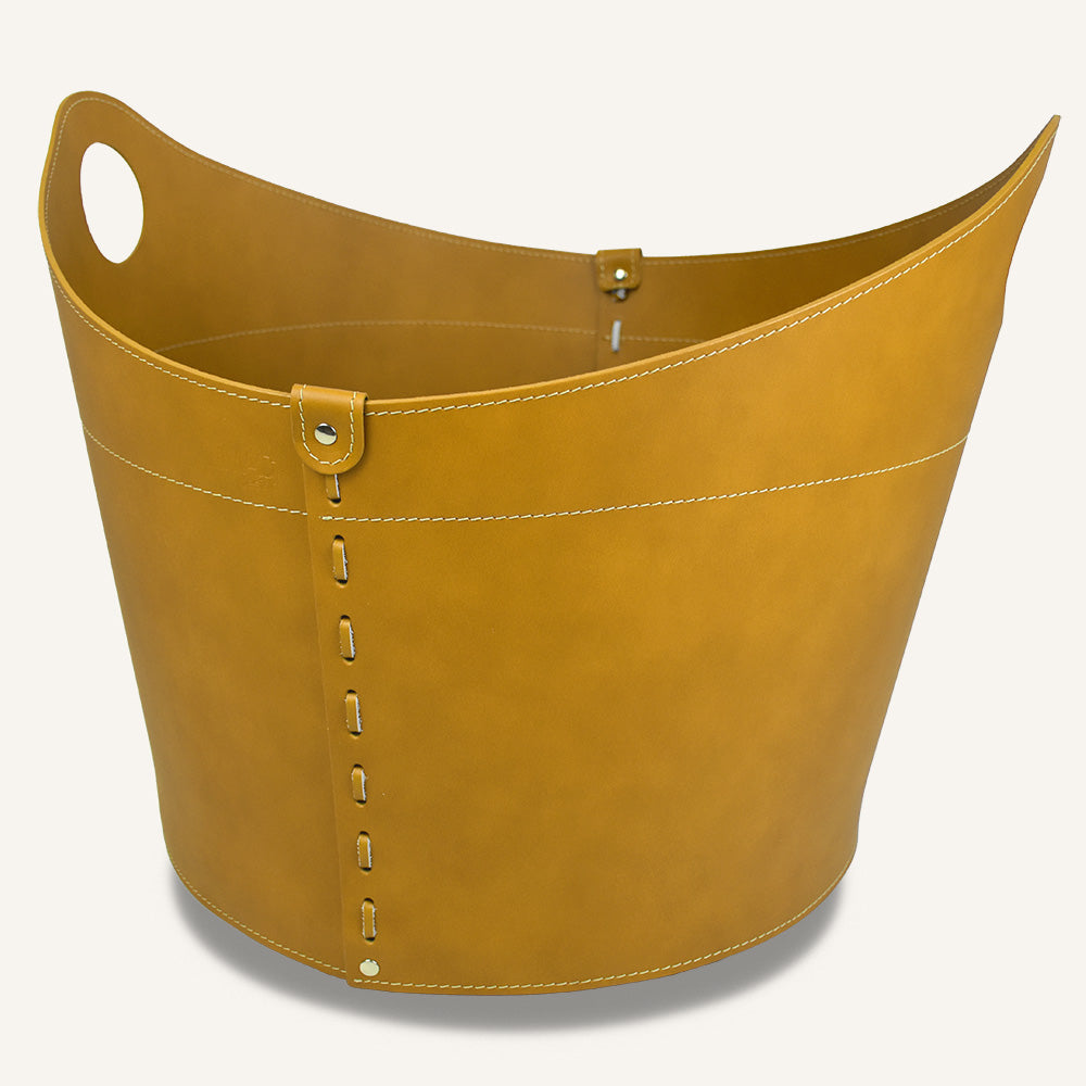 Contenitore design cuoio CADIN HABITA - Giallo