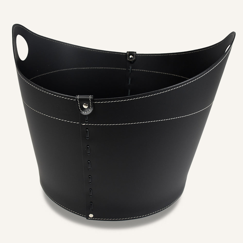 Contenitore design cuoio CADIN HABITA - Nero