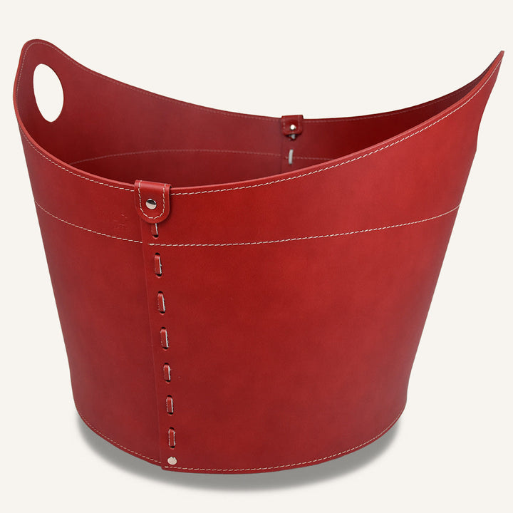 Contenitore design cuoio CADIN HABITA - Rosso