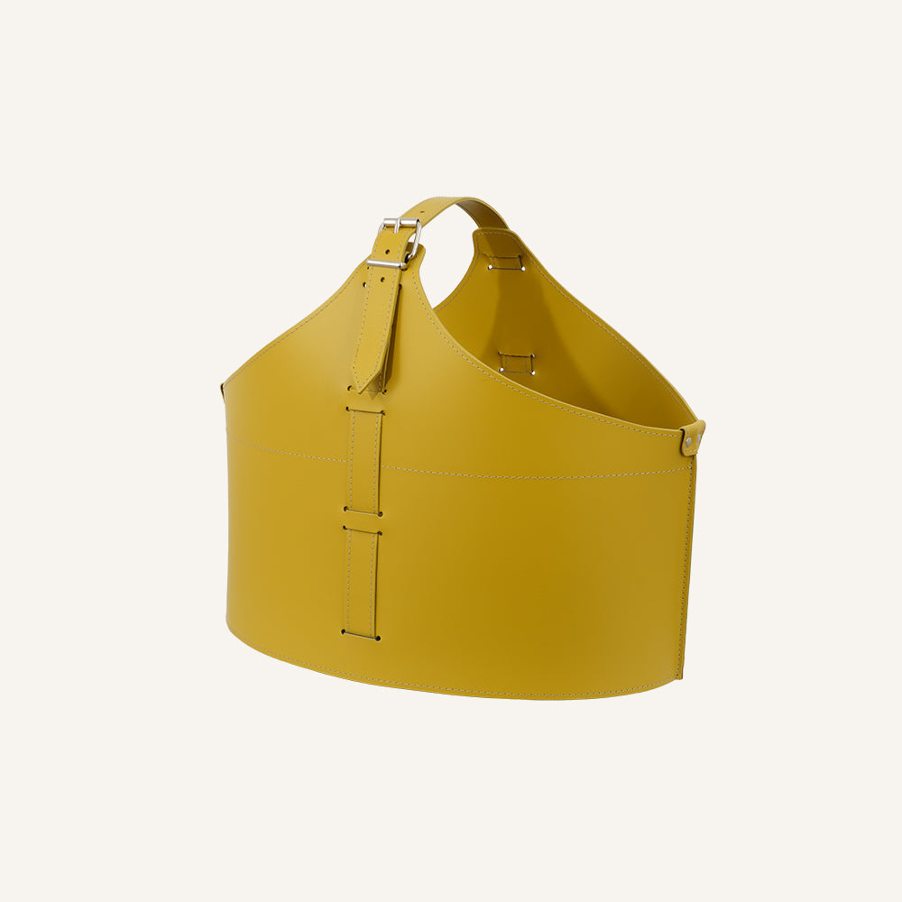 Piccolo contenitore in cuoio ATHOS - Giallo