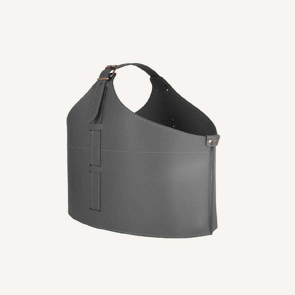 Piccolo contenitore in cuoio ATHOS - Grigio