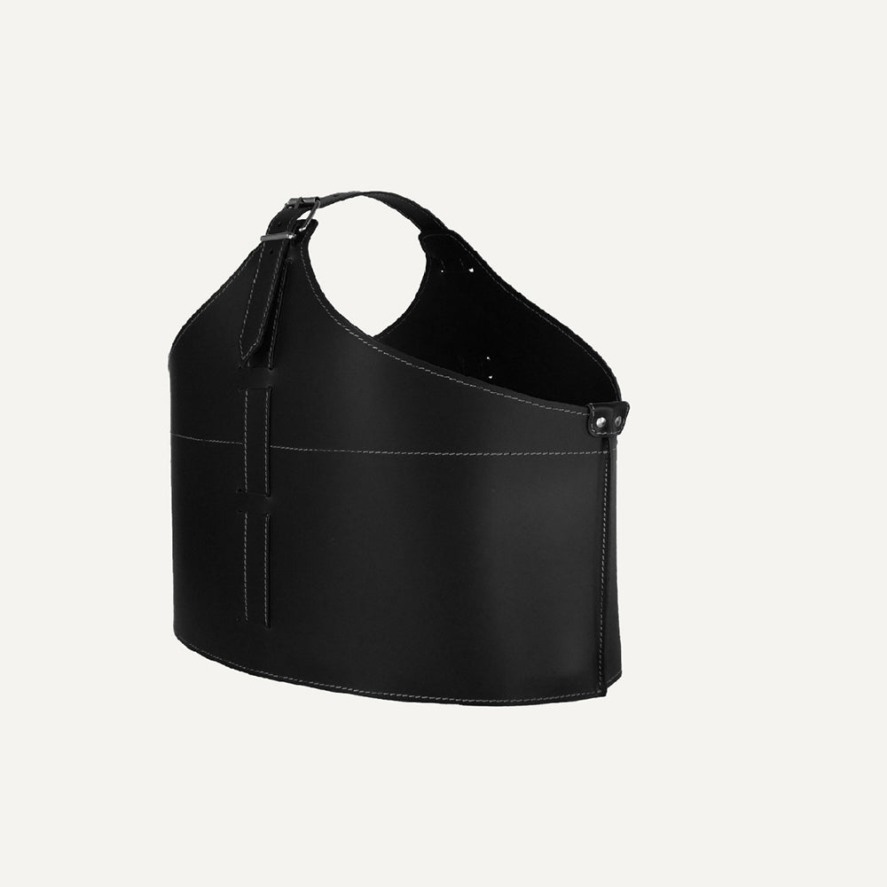 Piccolo contenitore in cuoio ATHOS - Nero