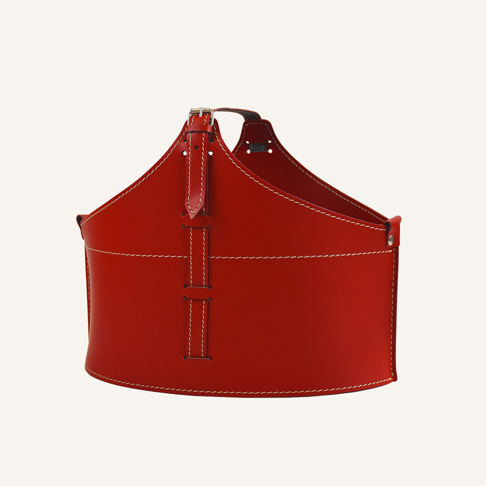 Piccolo contenitore in cuoio ATHOS - Rosso