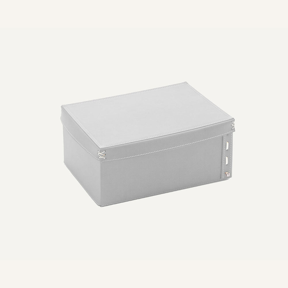 Contenitore design in cuoio OFELIA - Bianco