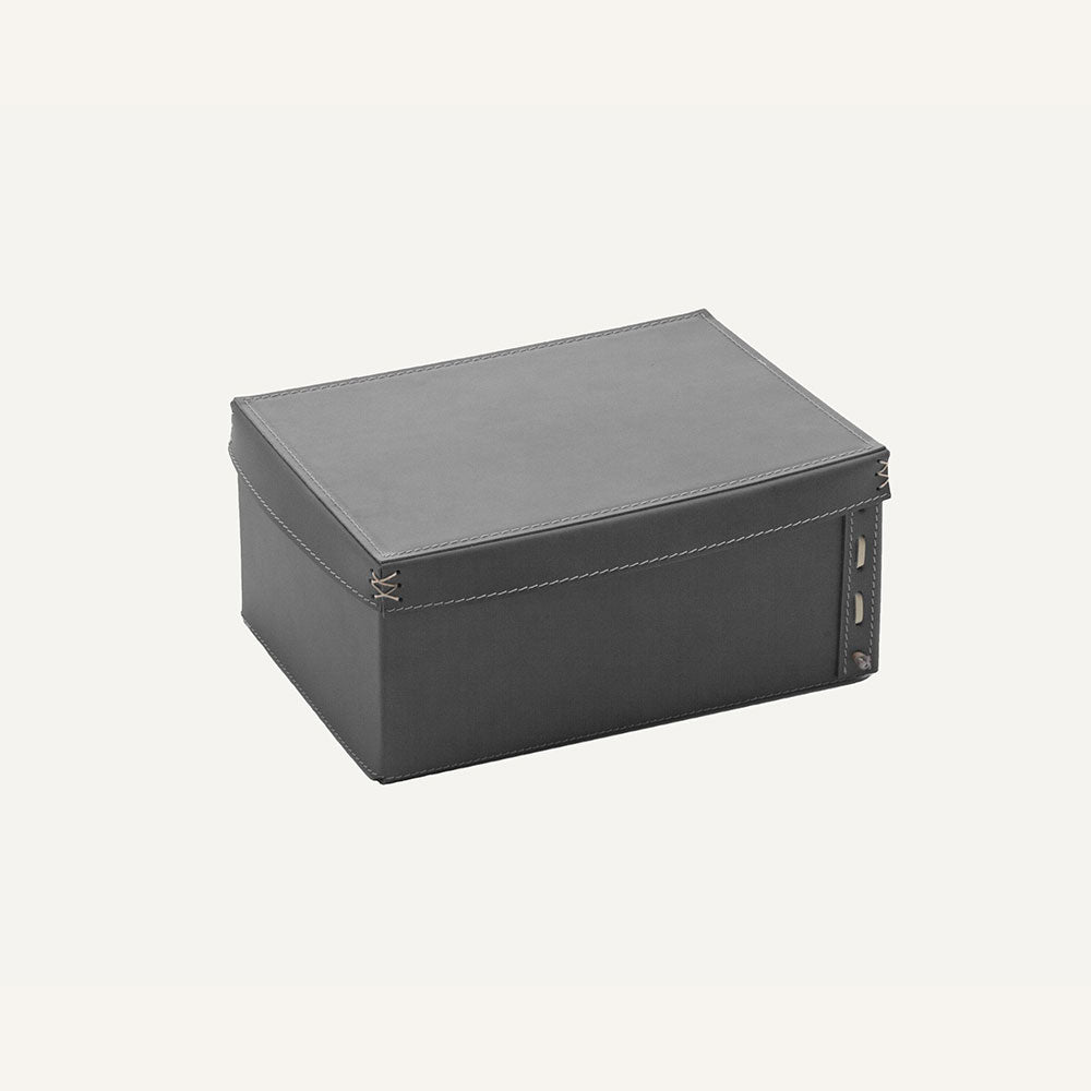 Contenitore design in cuoio OFELIA - Grigio