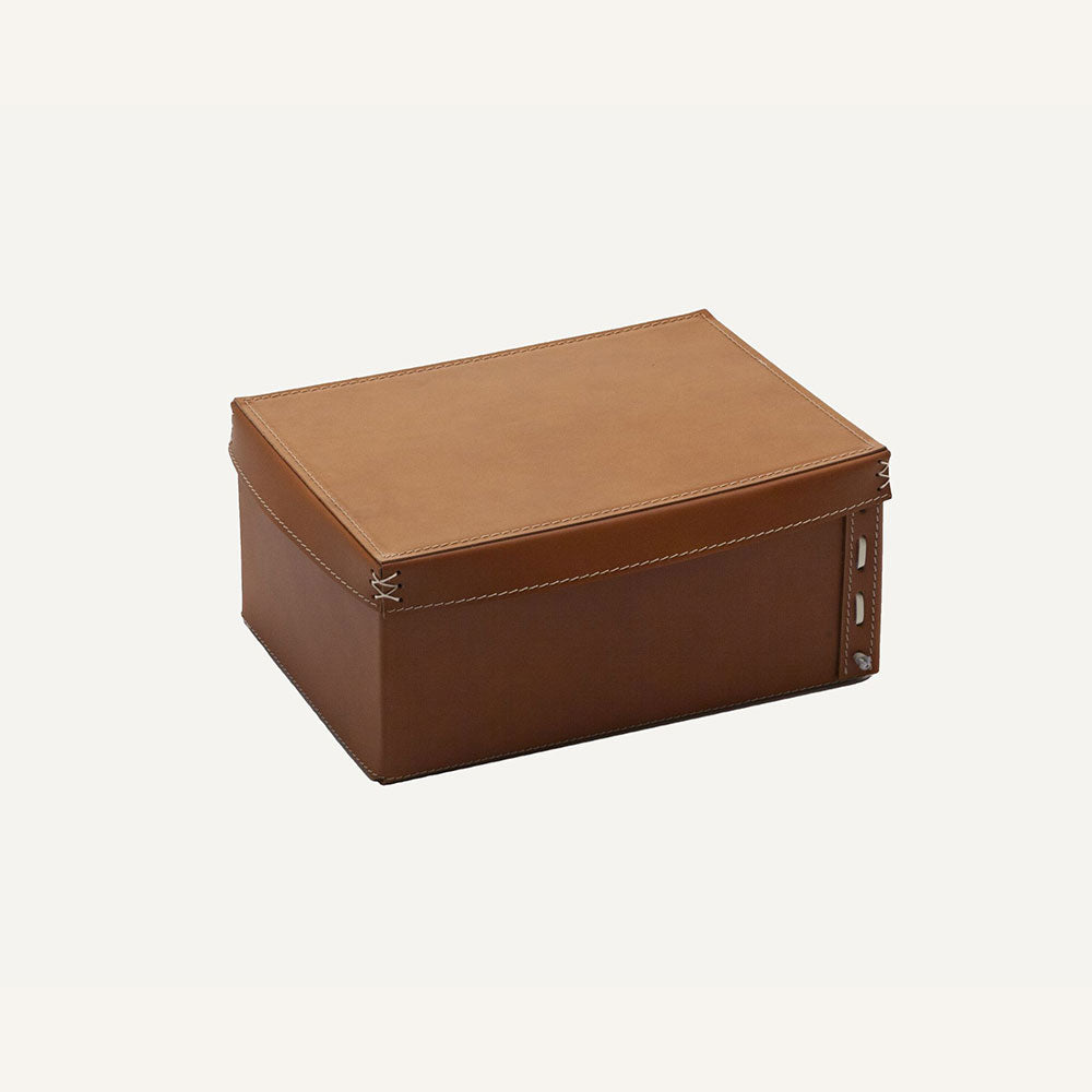 Contenitore design in cuoio OFELIA - Marrone
