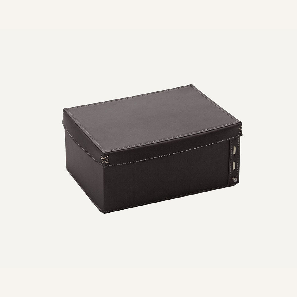 Contenitore design in cuoio OFELIA - Marrone scuro