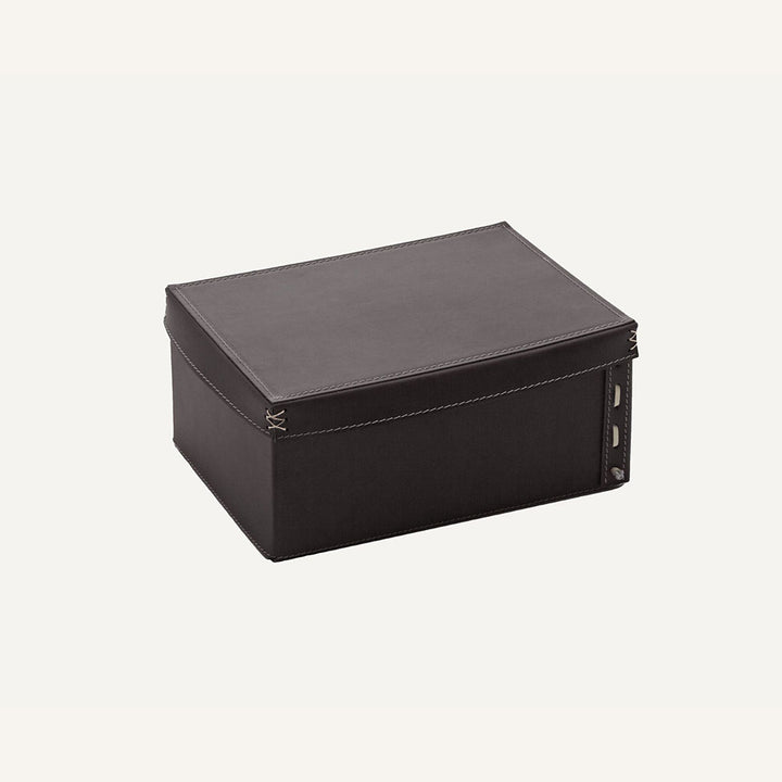 Contenitore design in cuoio OFELIA - Marrone scuro