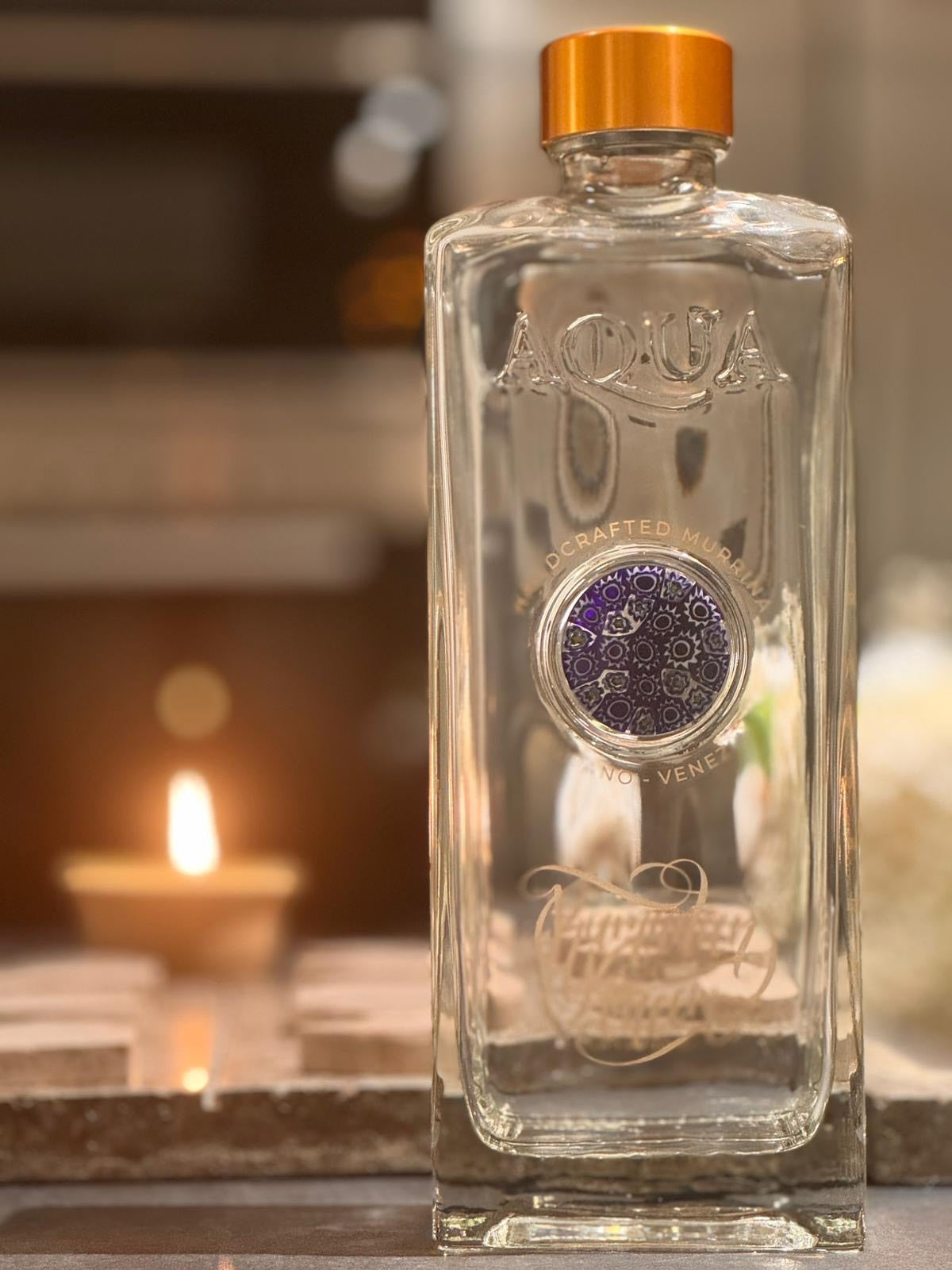 Glass Bottle with Murano Glass Medallion - Ramadan Kareem
