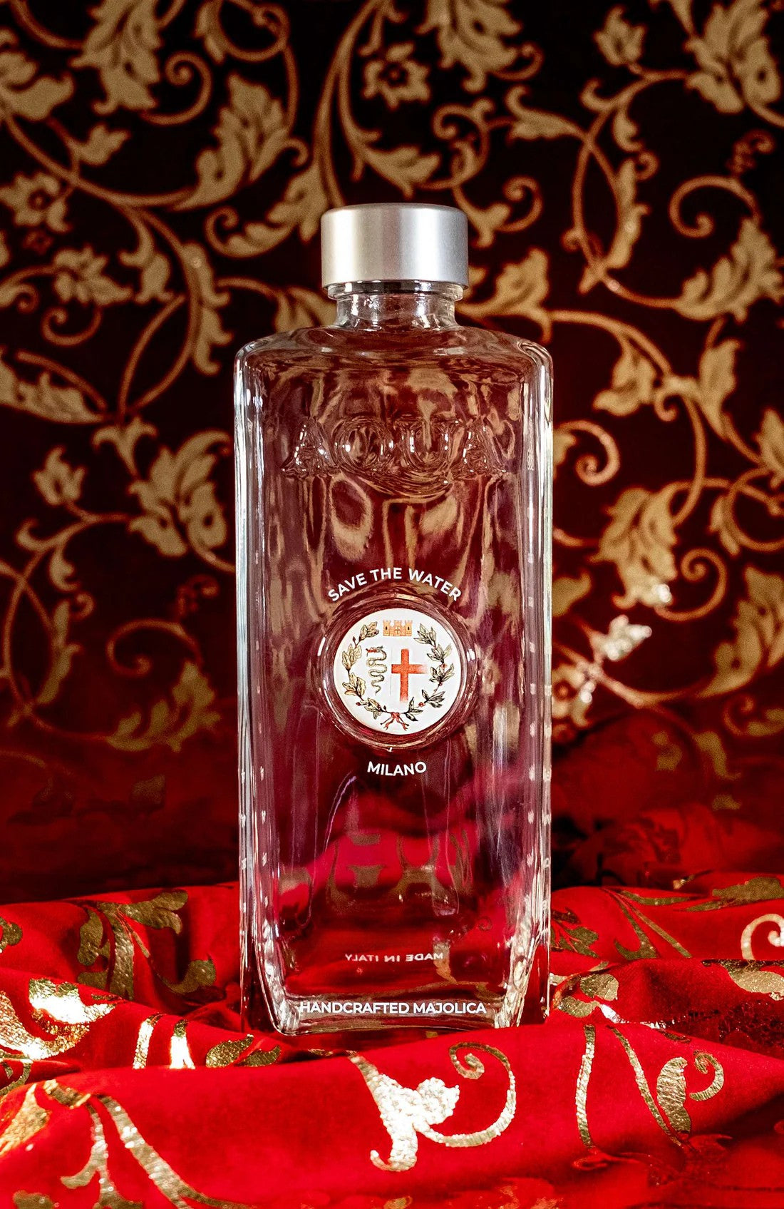 Glass Bottle with Majolica di Bassano - Milano.