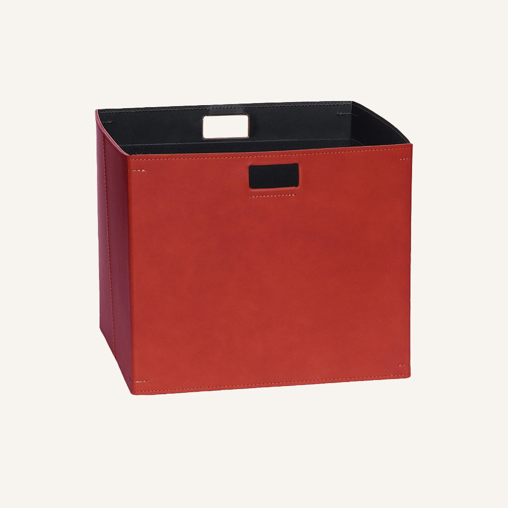 Portabiancheria con maniglie in cuoio NOEGI - Rosso
