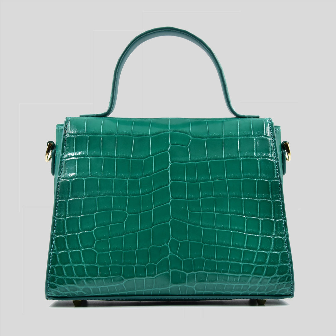 Borsa "Eccelsa" in vera pelle di Coccodrillo Verde Smeraldo