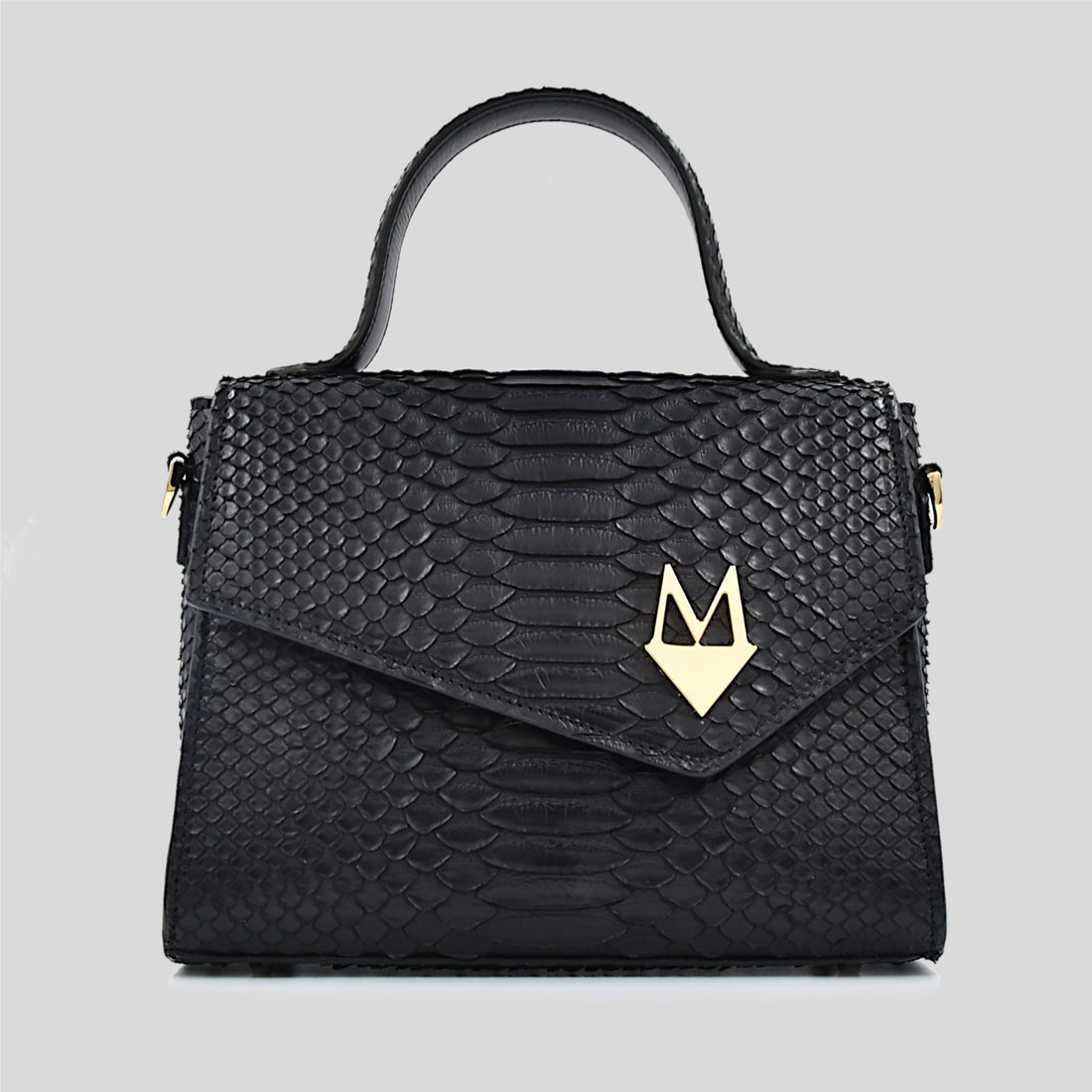 Borsa "Eccelsa" in vera pelle di Pitone Nero