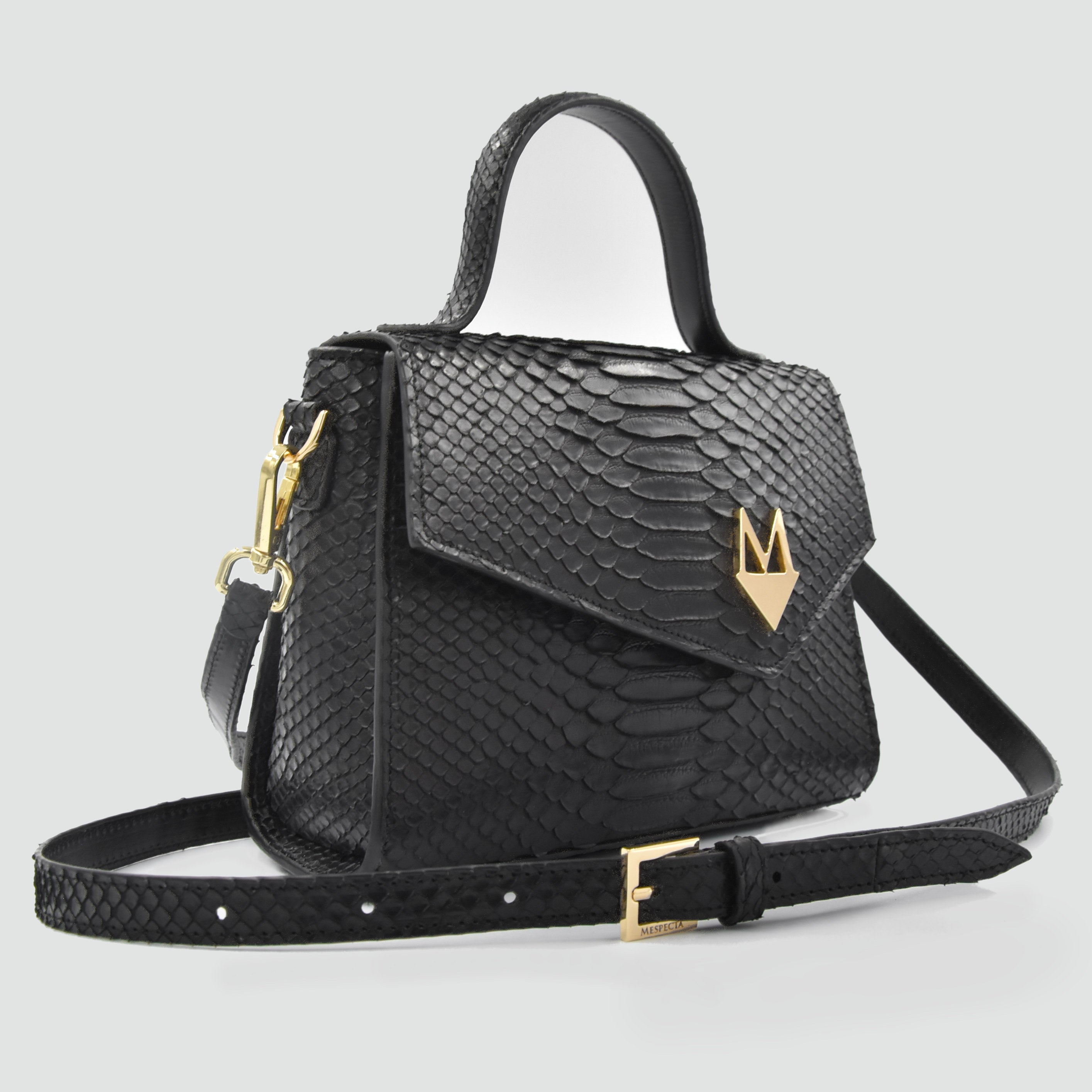 Borsa "Eccelsa" in vera pelle di Pitone Nero