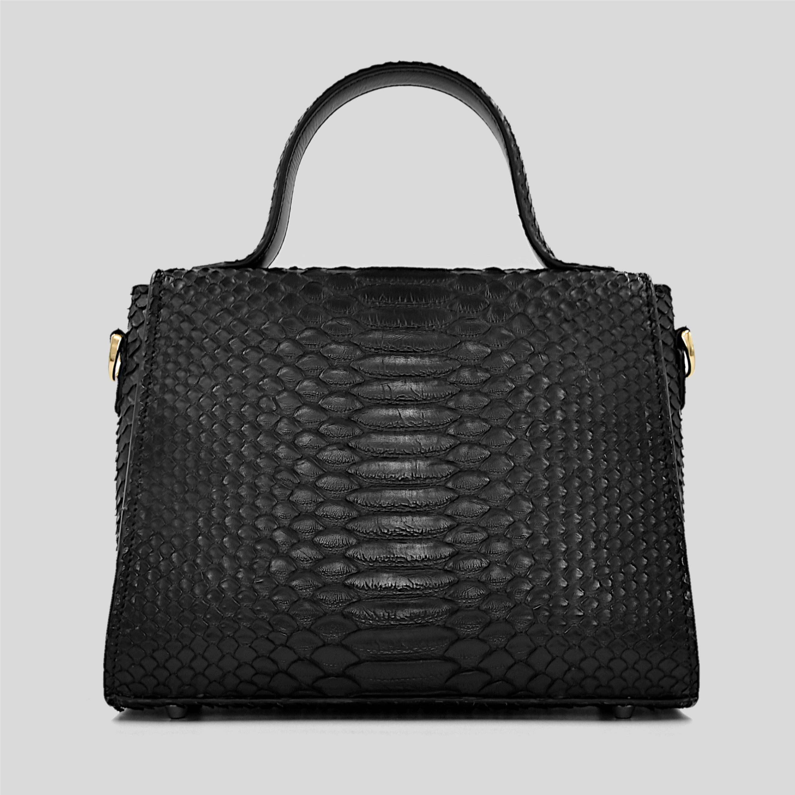 Borsa "Eccelsa" in vera pelle di Pitone Nero