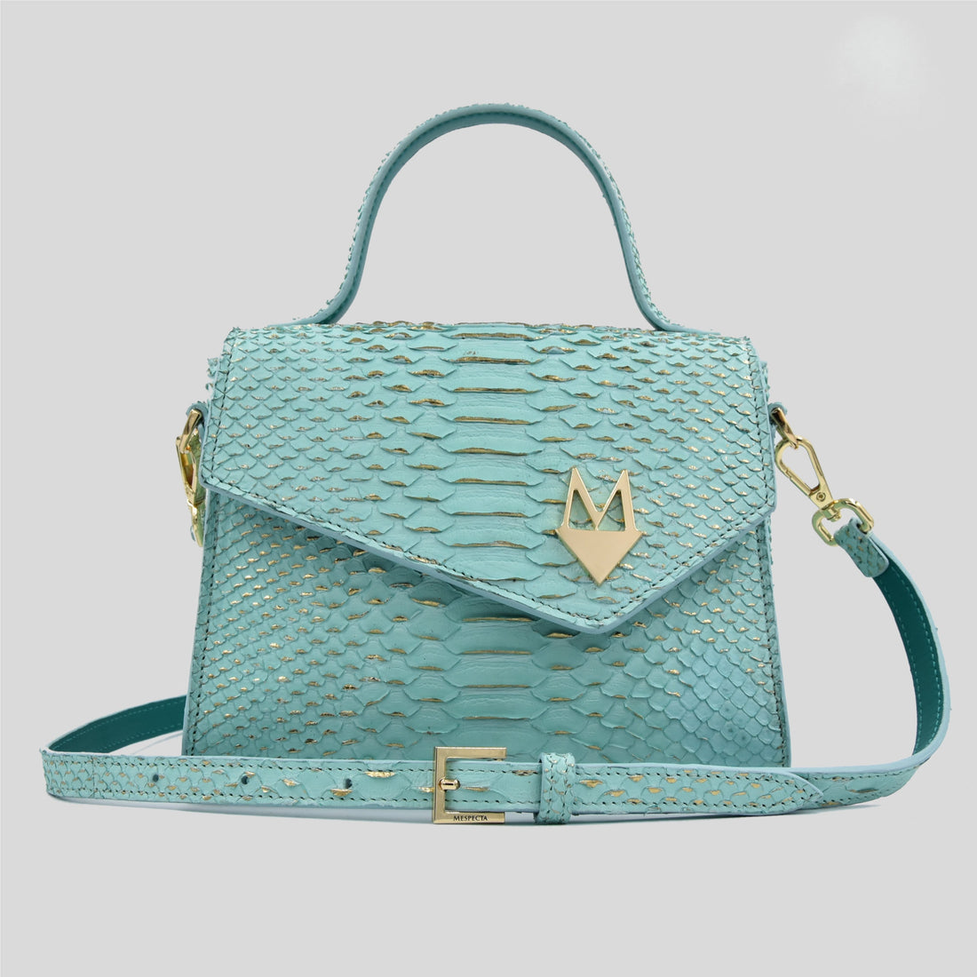 Borsa "Eccelsa" in vera pelle di Pitone Blu Cobalto