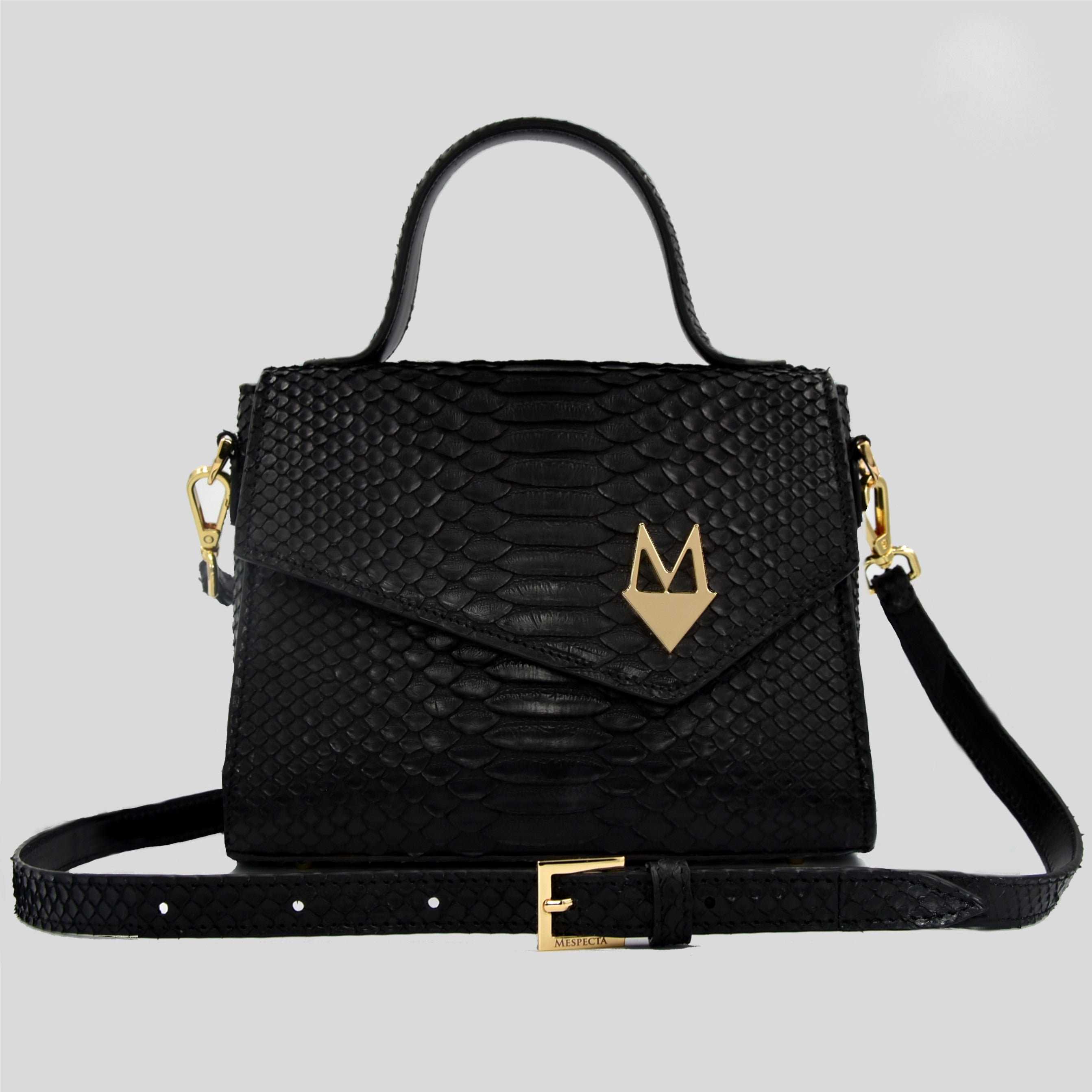 Borsa "Eccelsa" in vera pelle di Pitone Nero