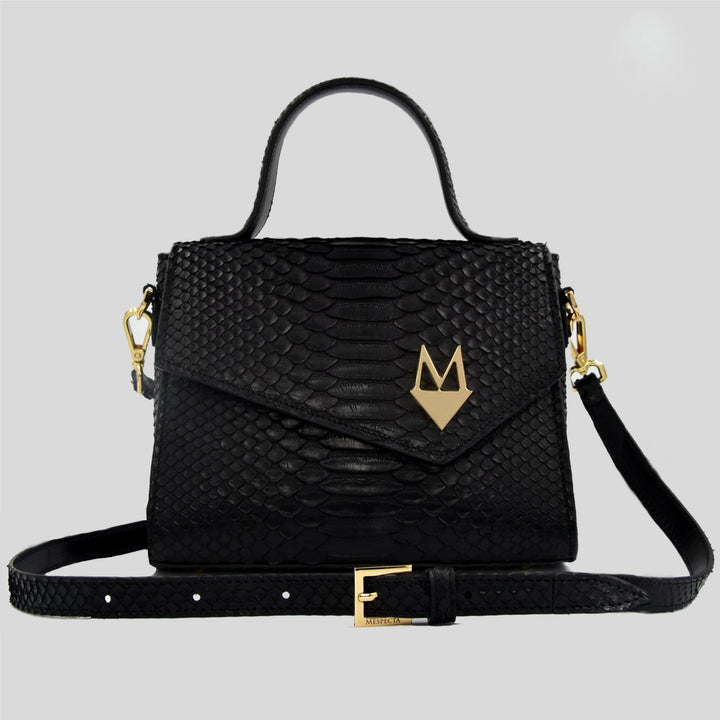 Borsa "Eccelsa" in vera pelle di Pitone Nero