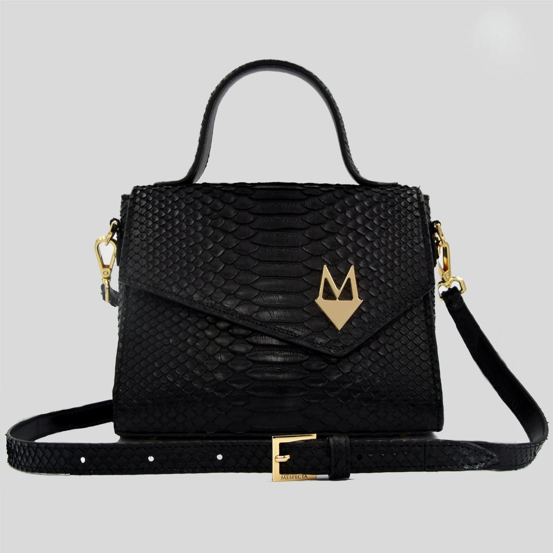 Borsa "Eccelsa" in vera pelle di Pitone Bianco Marmo