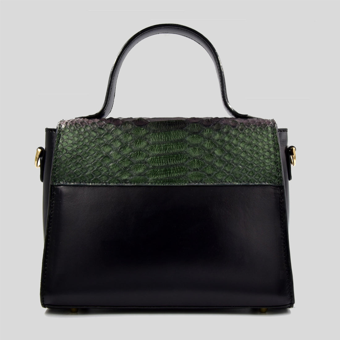 Borsa "Eccelsa" in vera pelle di Pitone Verde Iridescente