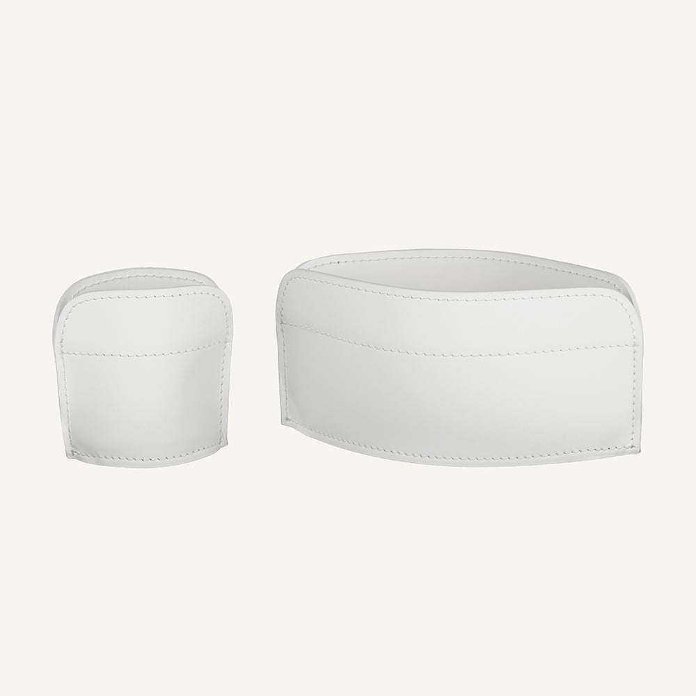 Mini set da scrivania in cuoio DOBRA - Bianco