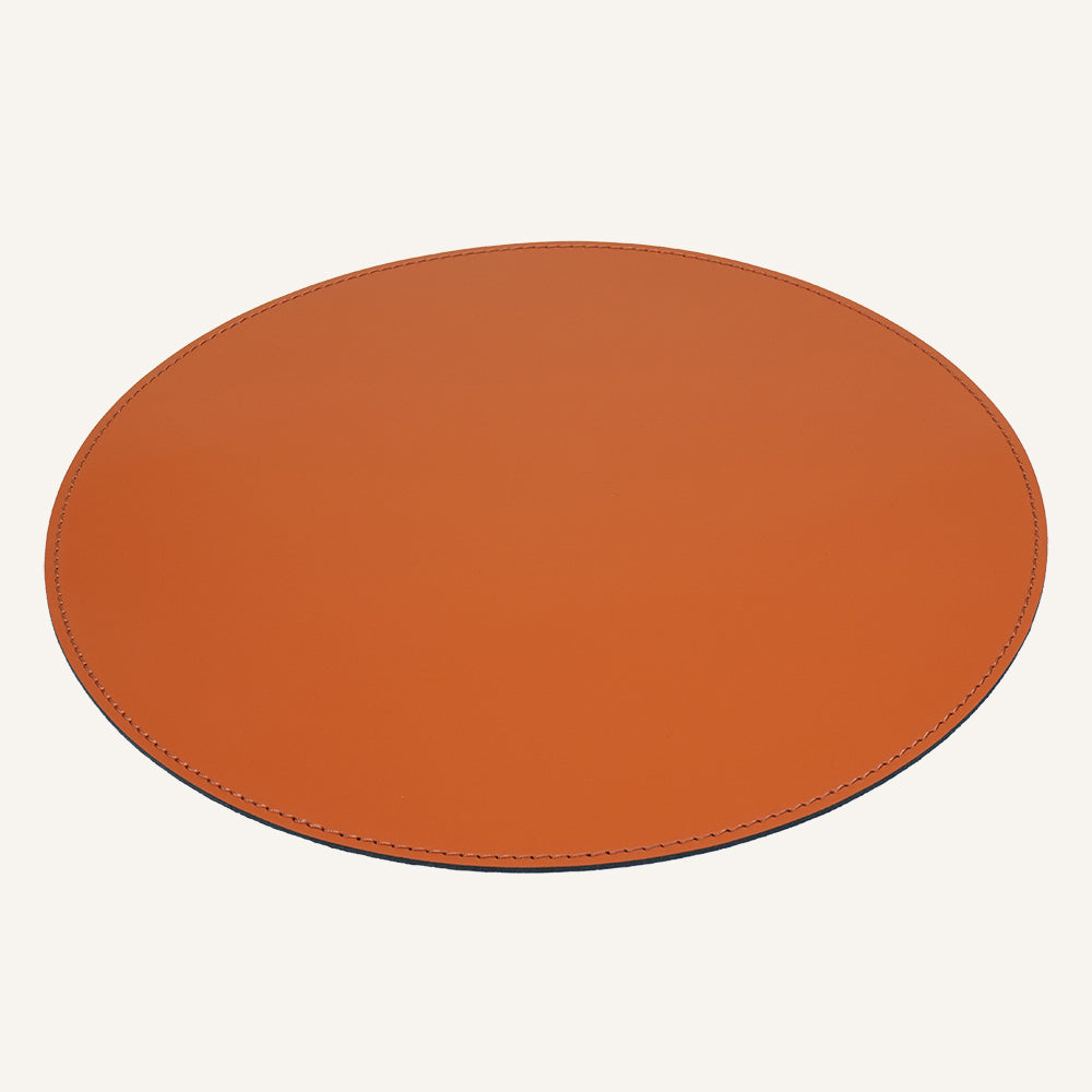 Tovaglietta americana rotonda in pelle TOVLER - Arancio H., Tovaglietta