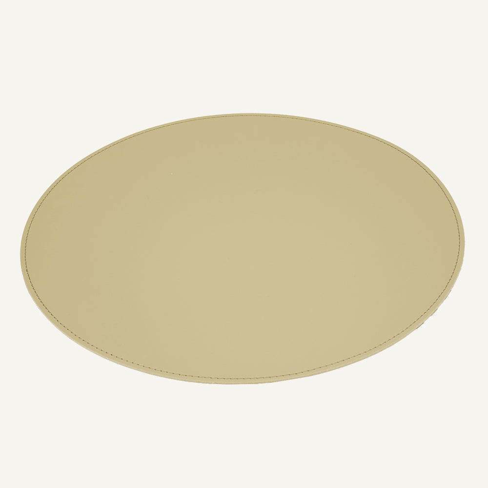 Tovaglietta americana rotonda in pelle TOVLER - Beige, Tovaglietta