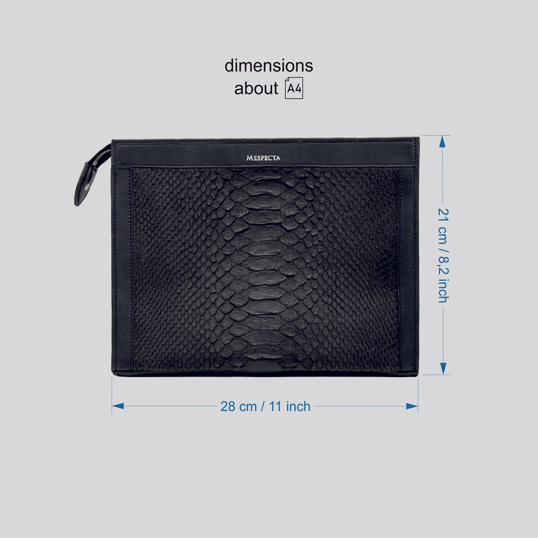 Pochette Clutch Personalizzabile Borsa a mano Uomo in vero Pitone Nero - MESPECTA Italia