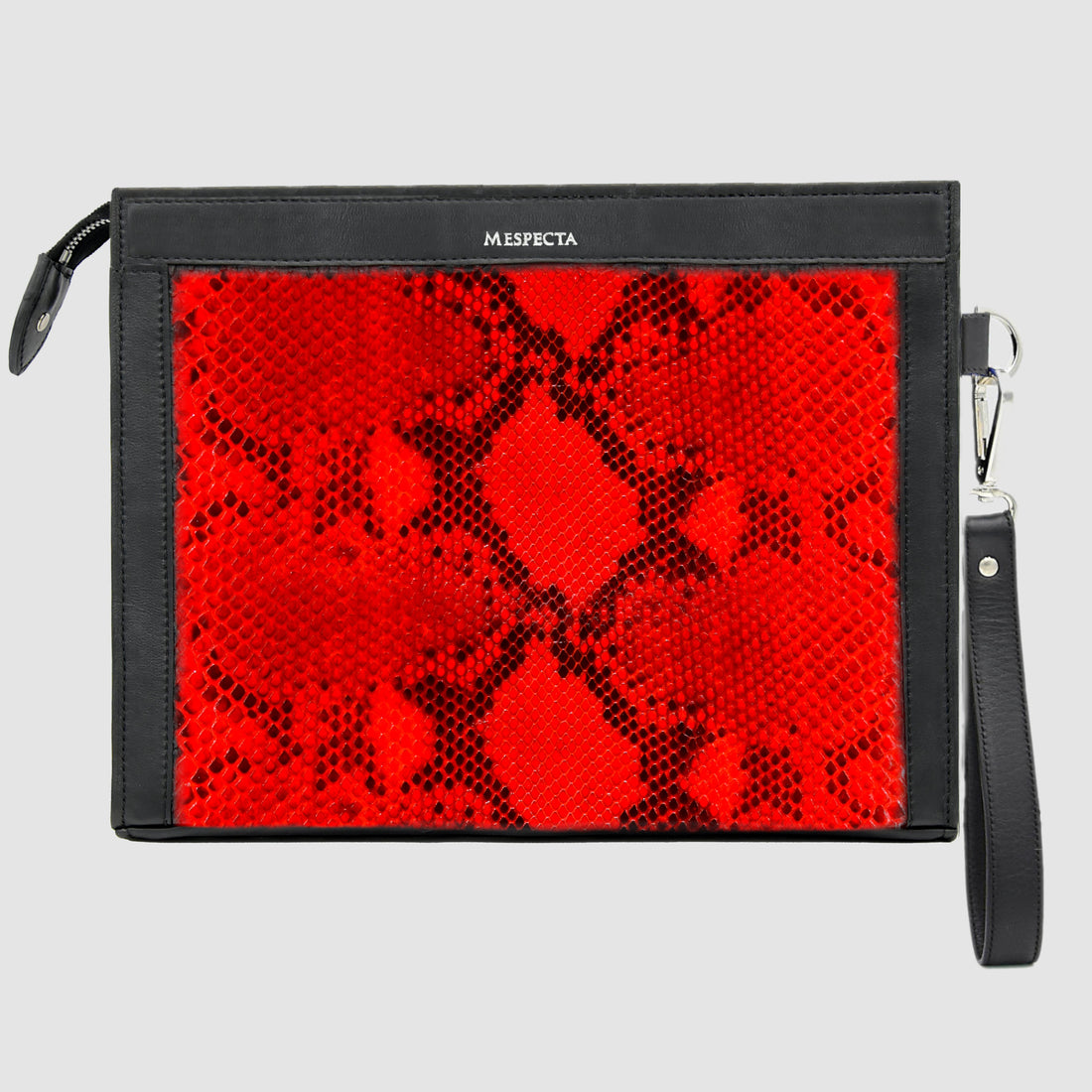 Pochette borsa mod. "Conquistatore" Uomo Personalizzabile in vera pelle di Pitone Rosso