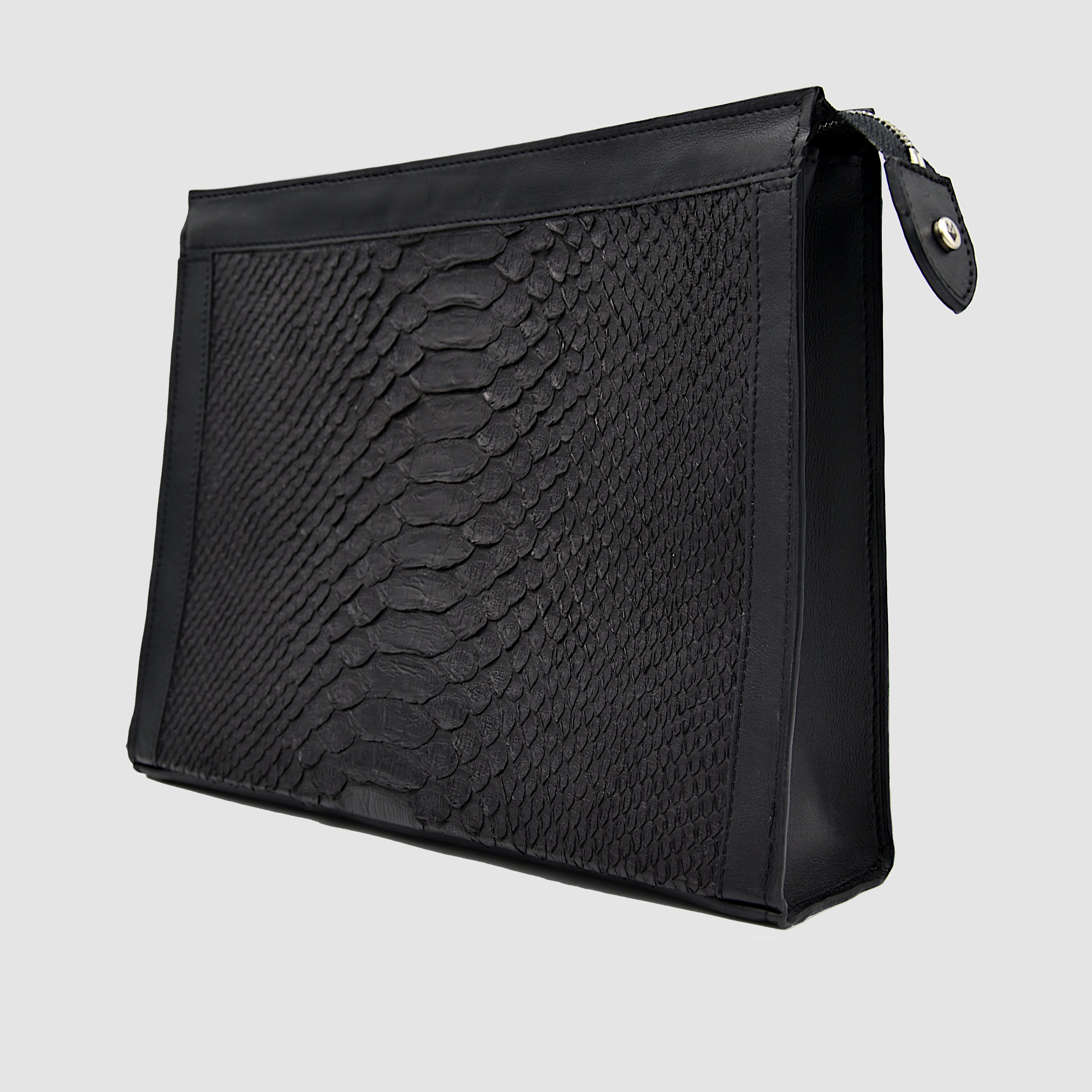 Pochette Clutch Personalizzabile Borsa a mano Uomo in vero Pitone Nero - MESPECTA Italia