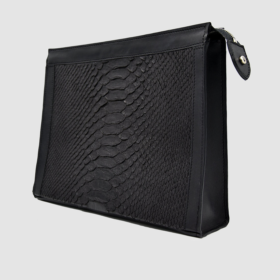 Pochette Clutch Personalizzabile Borsa a mano Uomo in vero Pitone Nero - MESPECTA Italia