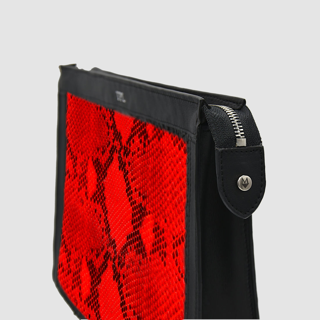 Pochette Borsa a mano Tablet Uomo in vero Pitone Personalizzabile Rosso - MESPECTA Italia