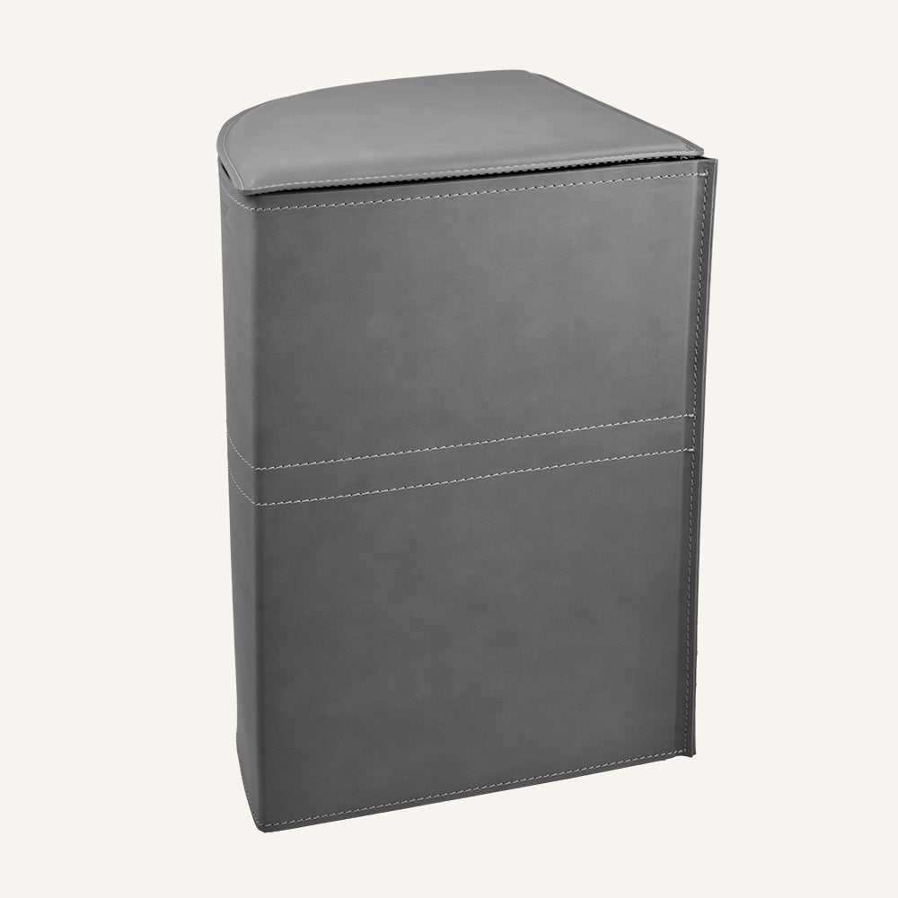 Portabiancheria ad angolo in cuoio SIMON - Grigio, Standard