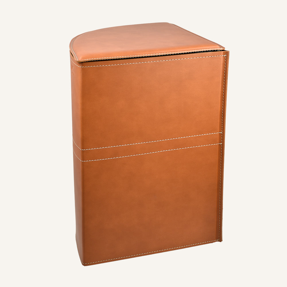 Portabiancheria ad angolo in cuoio SIMON - Marrone, Standard