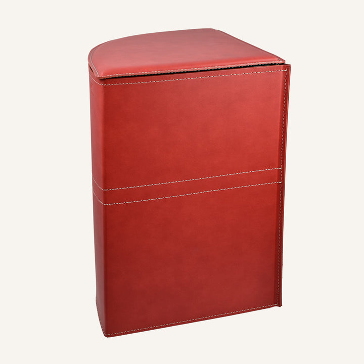 Portabiancheria ad angolo in cuoio SIMON - Rosso, Standard